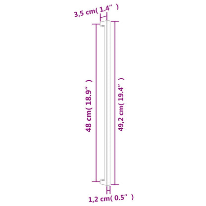 Cabinet Handles 20 pcs Silver 480 mm Stainless Steel