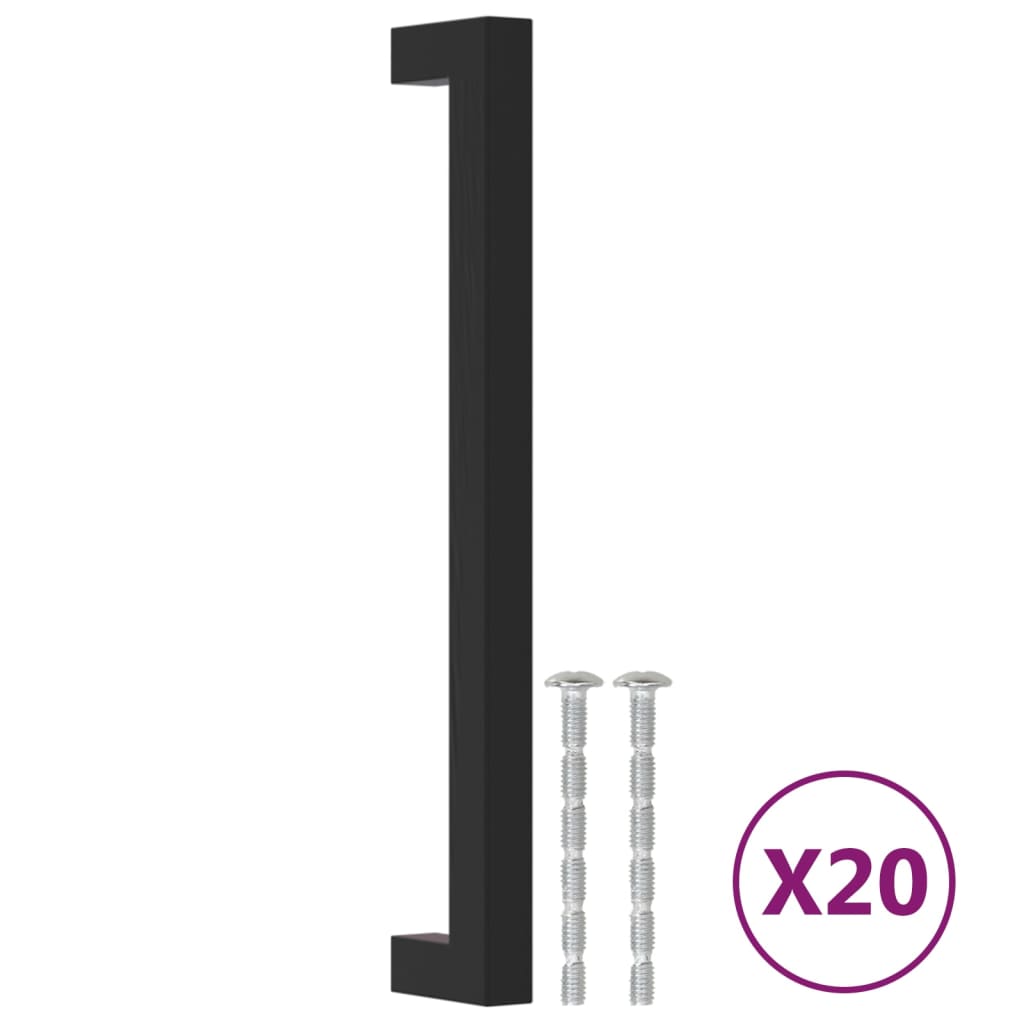 Cabinet Handles 20 pcs Black 192 mm Stainless Steel