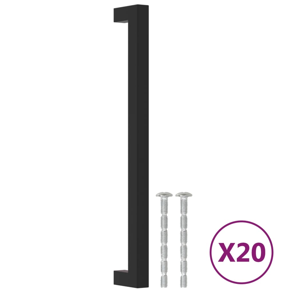 Cabinet Handles 20 pcs Black 224 mm Stainless Steel