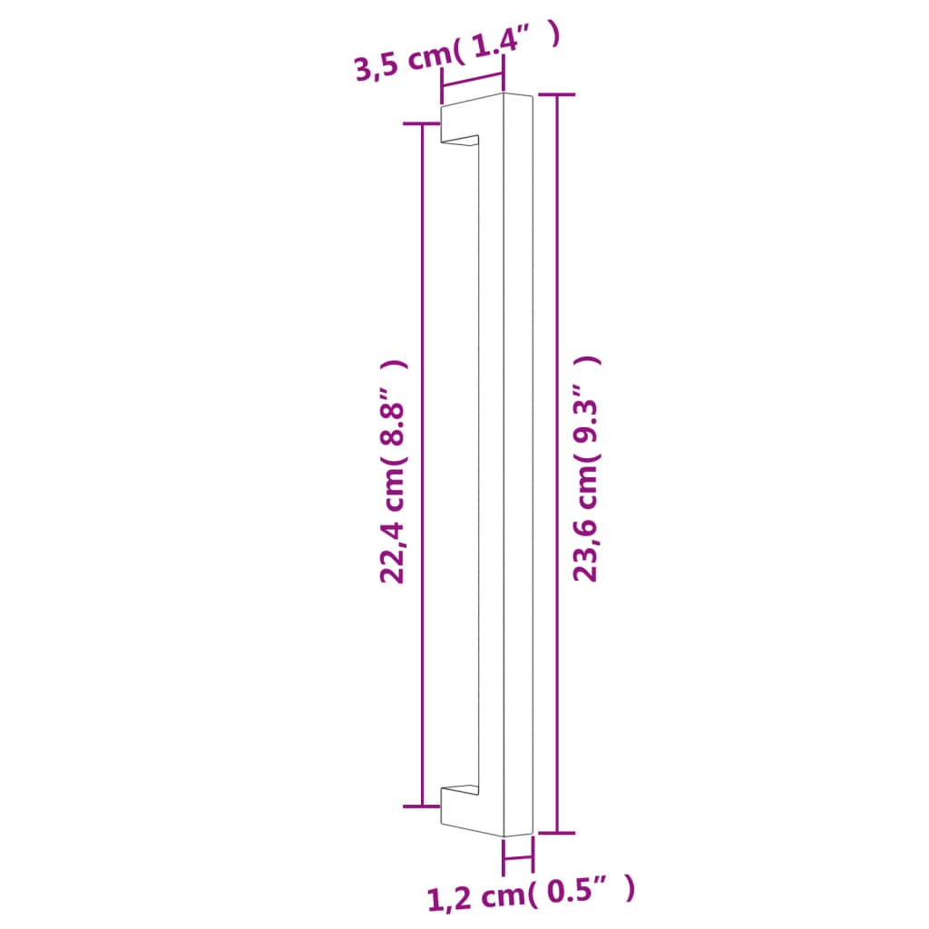 Cabinet Handles 20 pcs Black 224 mm Stainless Steel