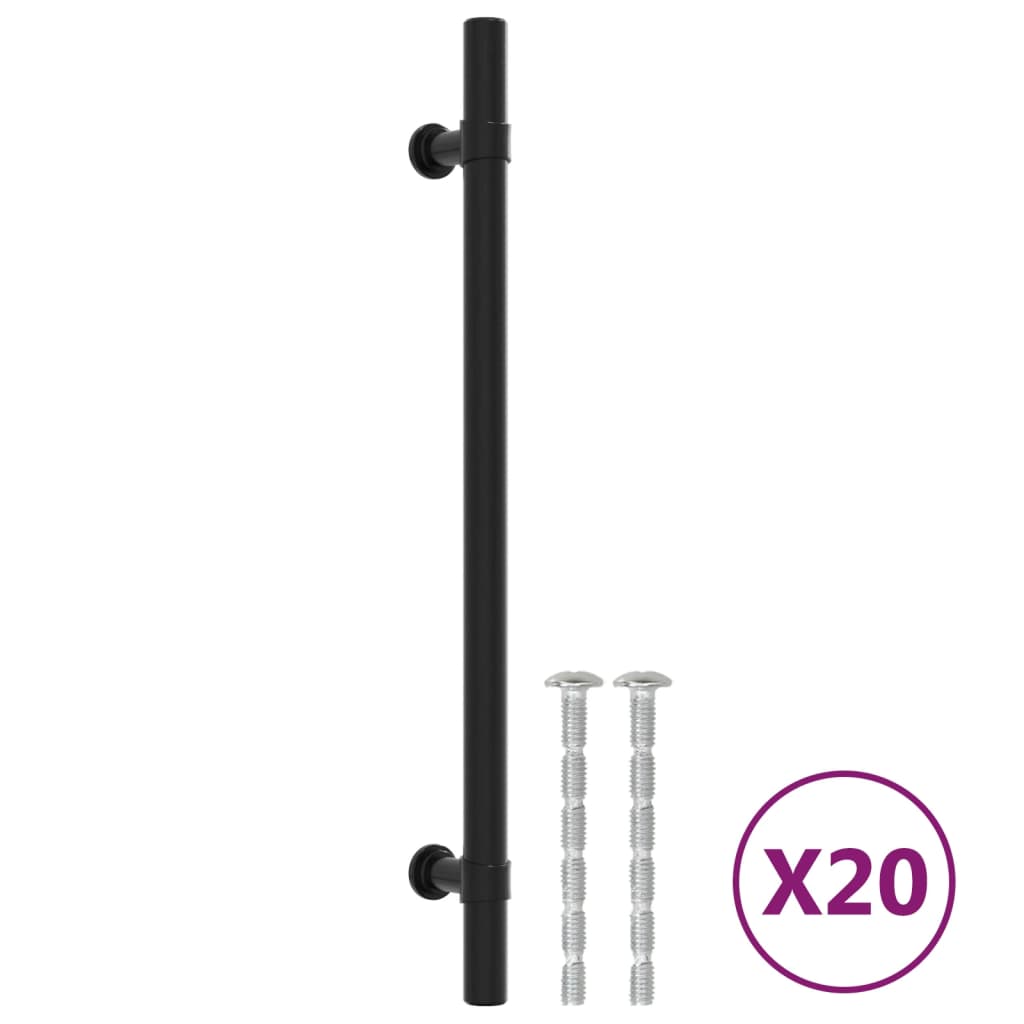 Cabinet Handles 20 pcs Black 192 mm Stainless Steel