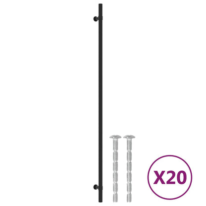 Cabinet Handles 20 pcs Black 480 mm Stainless Steel