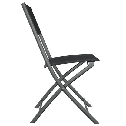 3 Piece Garden Dining Set Black Steel