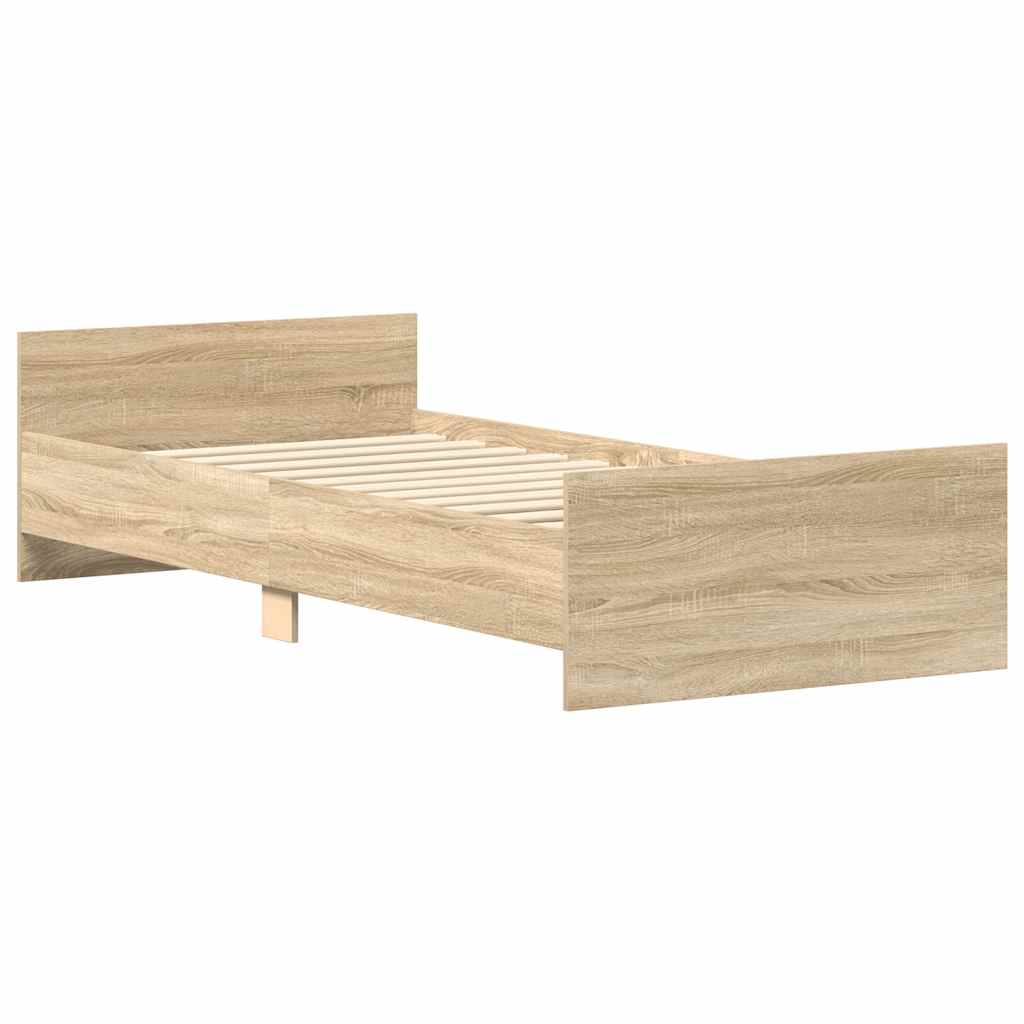 Bed Frame without Mattress Sonoma Oak 90x200 cm Engineered Wood