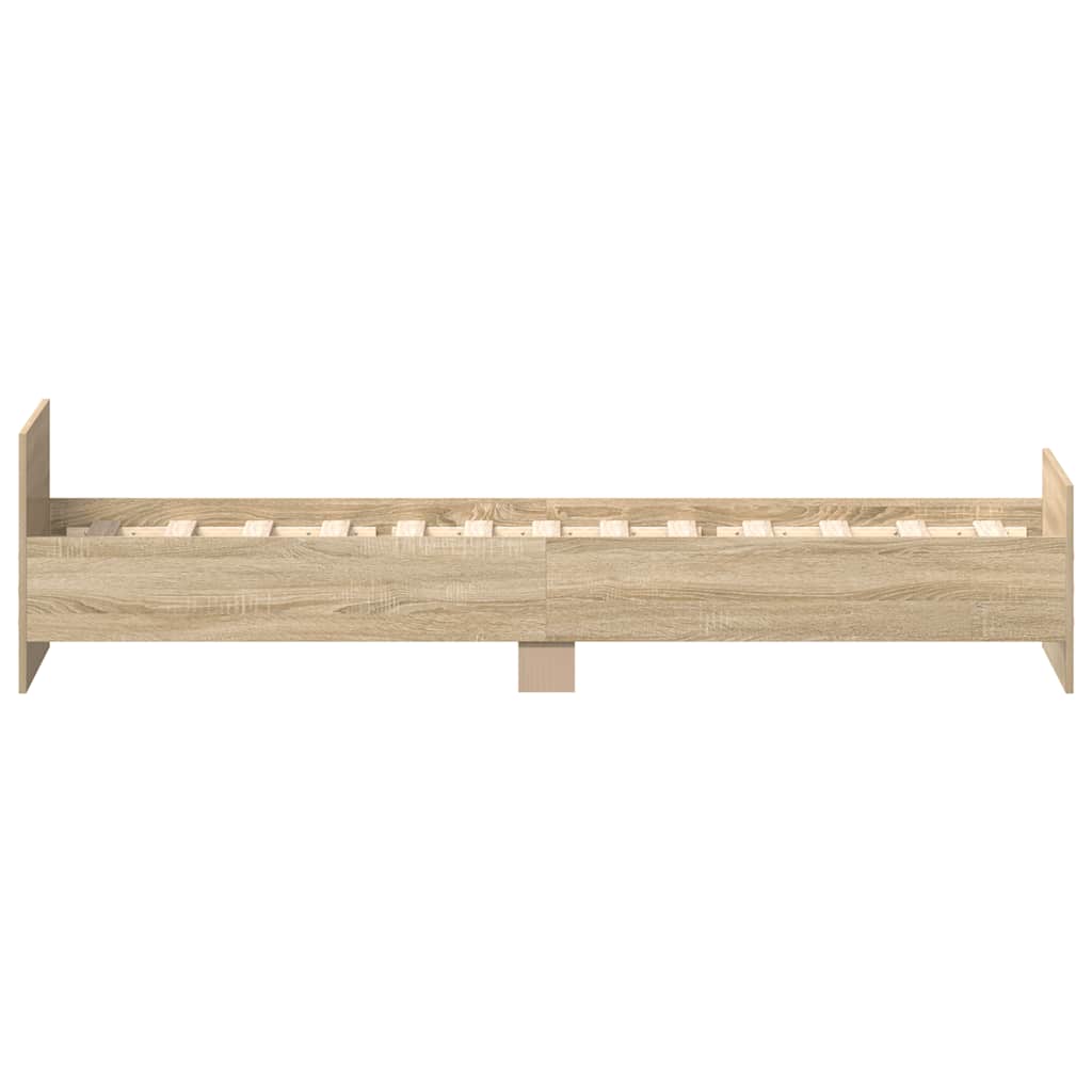 Bed Frame without Mattress Sonoma Oak 90x200 cm Engineered Wood
