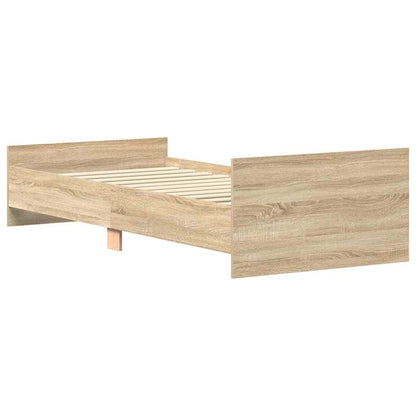 Bed Frame without Mattress Sonoma Oak 90x200 cm Engineered Wood