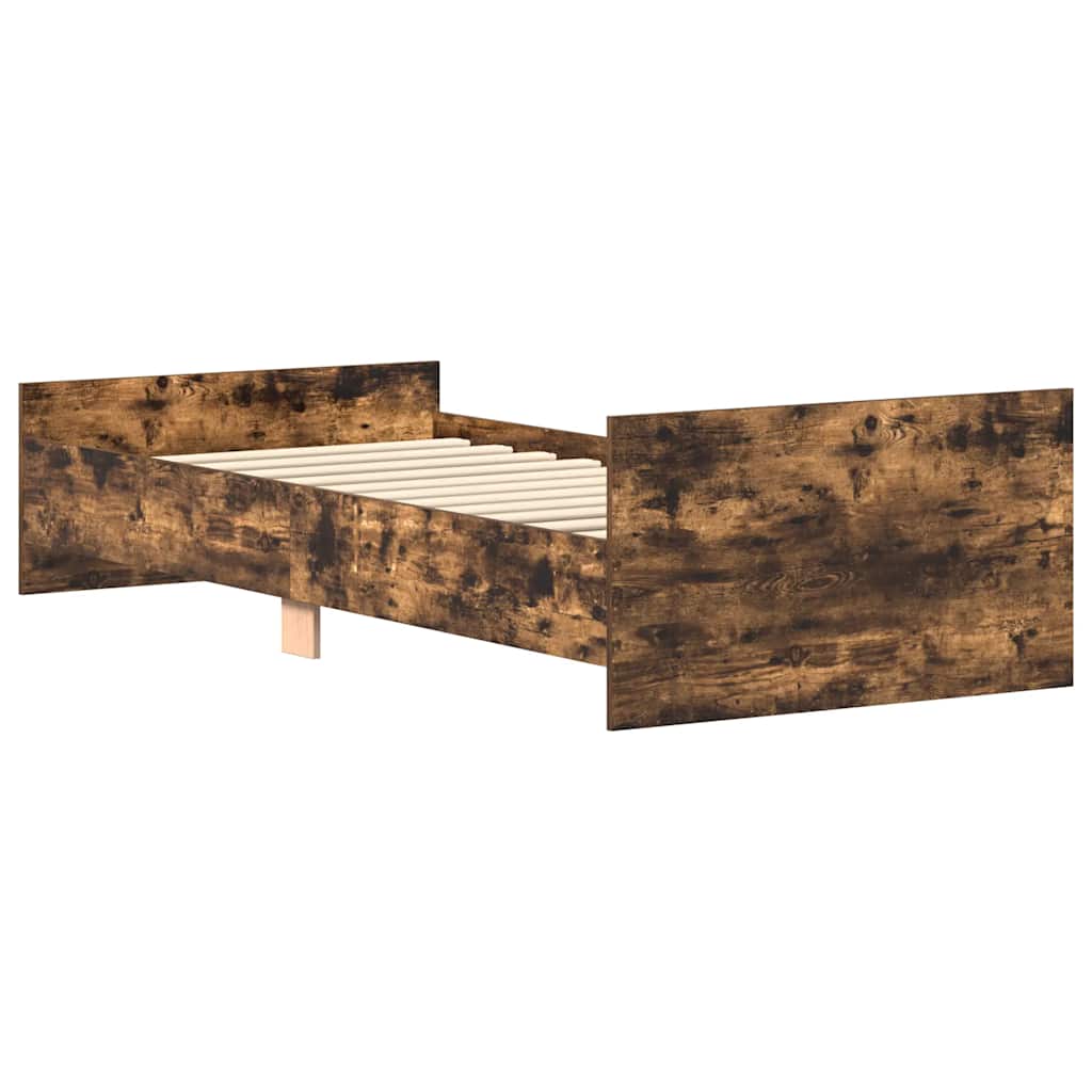 Bed Frame without Mattress Smoked Oak 90x200 cm Engineered Wood