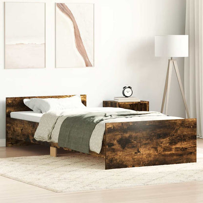 Bed Frame without Mattress Smoked Oak 90x200 cm Engineered Wood