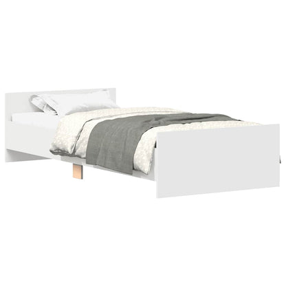 Bed Frame without Mattress White 100x200 cm Engineered Wood