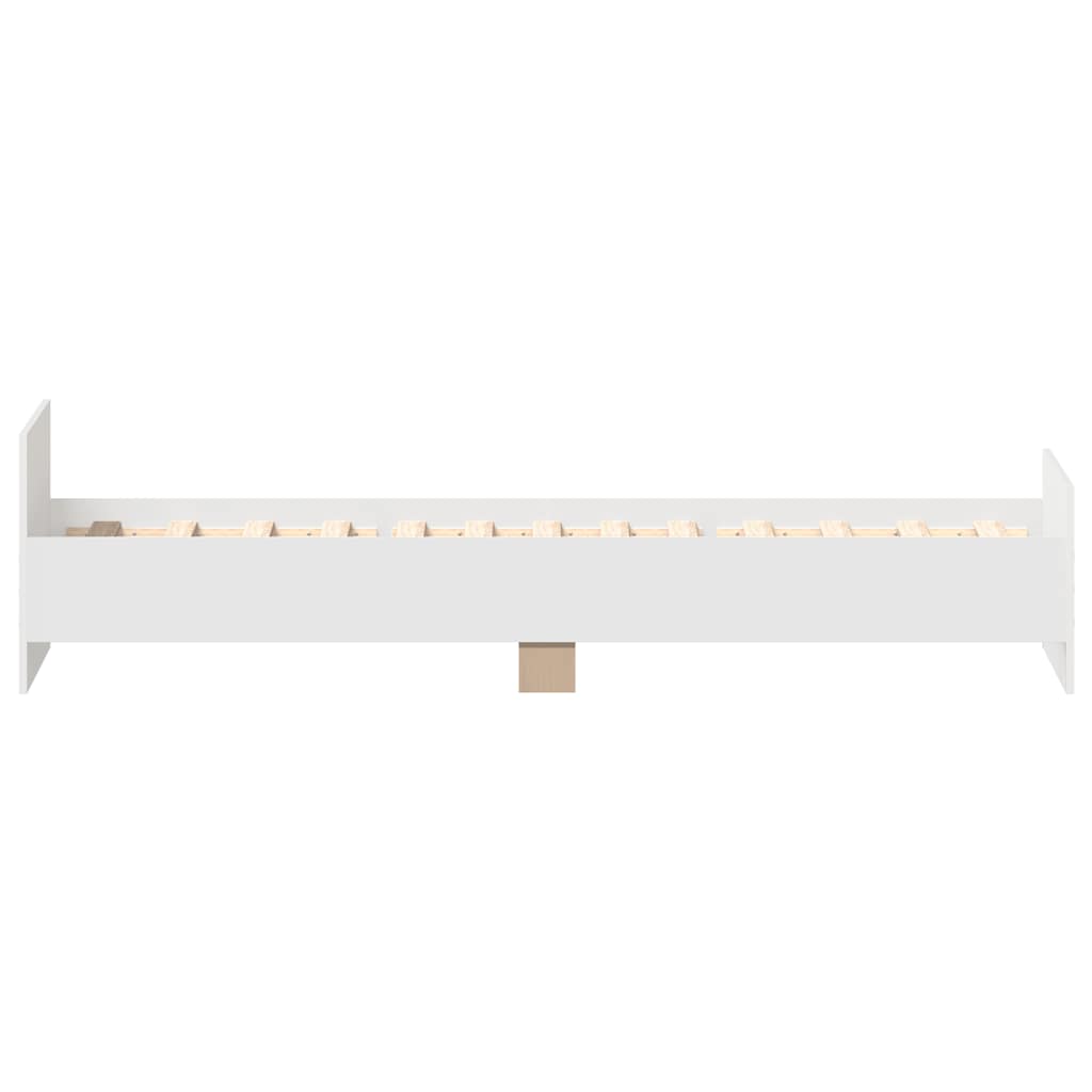 Bed Frame without Mattress White 100x200 cm Engineered Wood