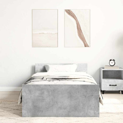 Bed Frame without Mattress Concrete Grey 100x200 cm