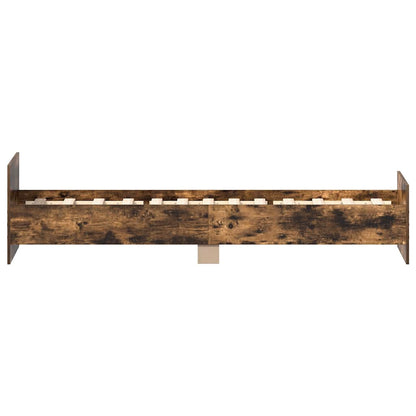 Bed Frame without Mattress Smoked Oak 100x200 cm Engineered Wood