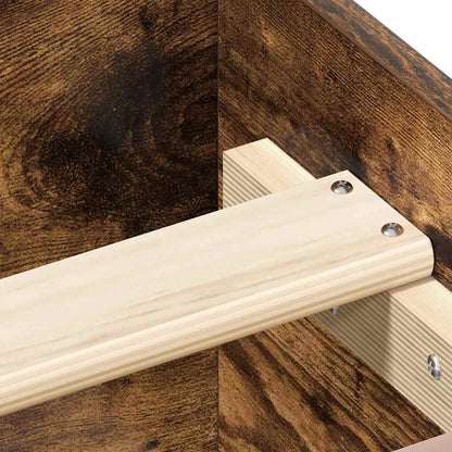 Bed Frame without Mattress Smoked Oak 100x200 cm Engineered Wood