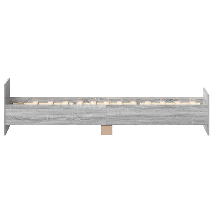 Bed Frame without Mattress Grey Sonoma 100x200 cm Engineered Wood
