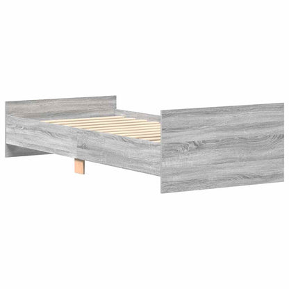 Bed Frame without Mattress Grey Sonoma 100x200 cm Engineered Wood