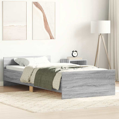 Bed Frame without Mattress Grey Sonoma 100x200 cm Engineered Wood