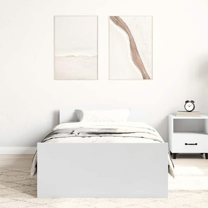 Bed Frame without Mattress White 90x190 cm Single Engineered Wood