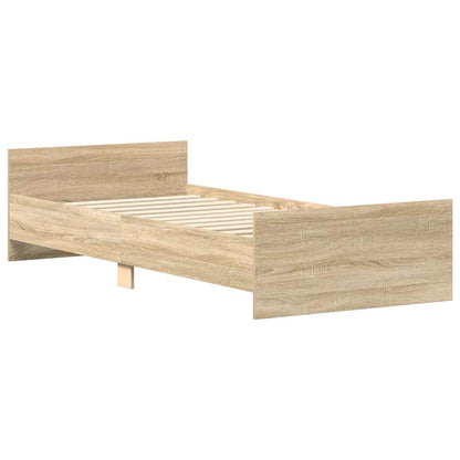 Bed Frame without Mattress Sonoma Oak 75x190 cm Engineered Wood