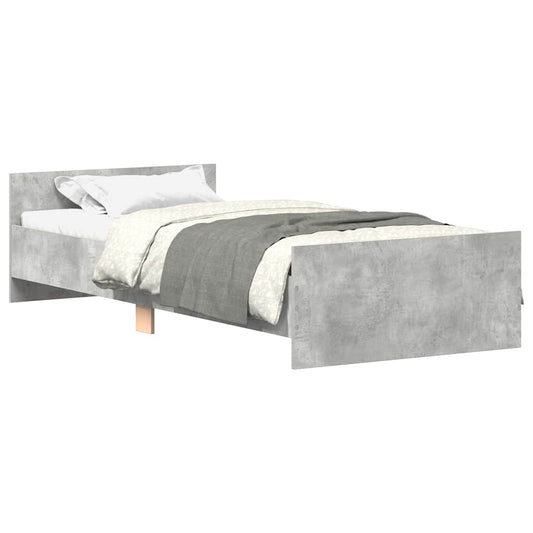 Bed Frame without Mattress Concrete Grey 75x190 cm
