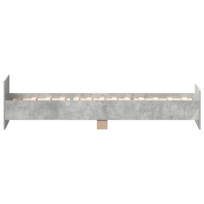 Bed Frame without Mattress Concrete Grey 75x190 cm