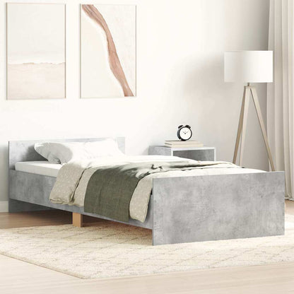 Bed Frame without Mattress Concrete Grey 75x190 cm