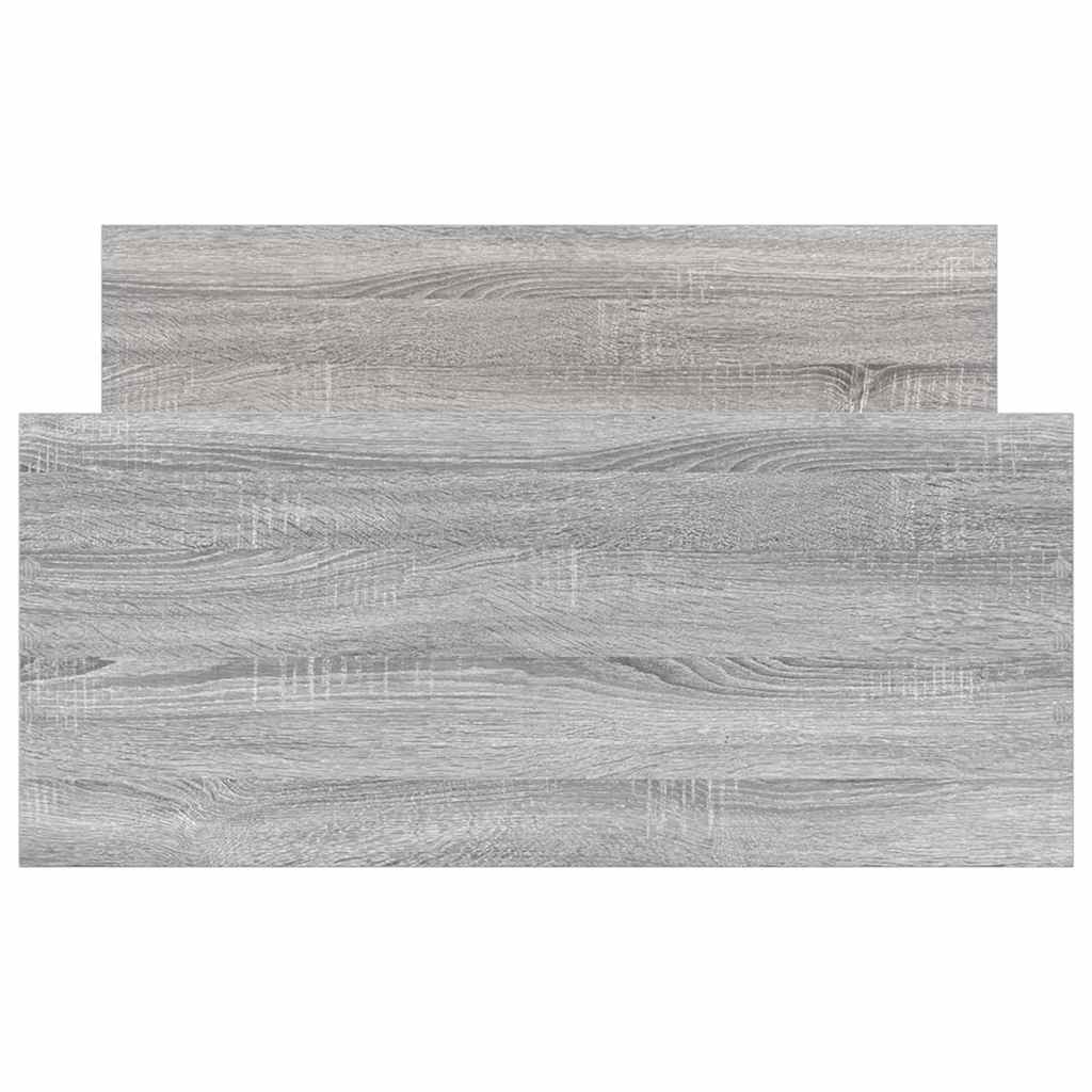 Bed Frame without Mattress Grey Sonoma 75x190 cm Small Single  Engineered Wood