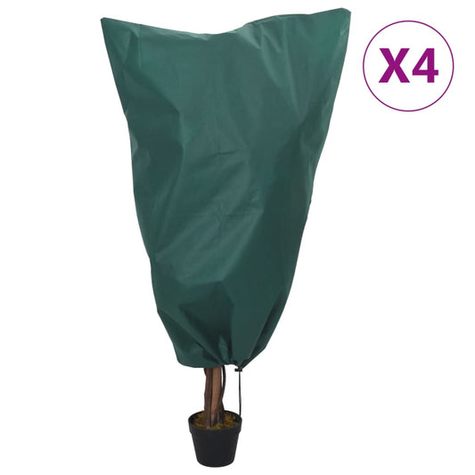 Plant Fleece Covers with Drawstring 4 pcs 70 g/m² 0.8x1.2 m