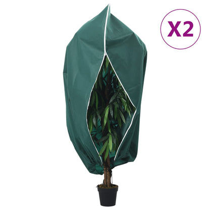 Plant Fleece Covers with Zip 2 pcs 70 g/m² 1.55x1.55 m