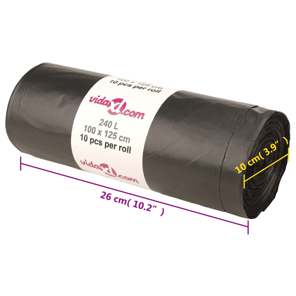 Bin Bags 150 pcs Black 240 L