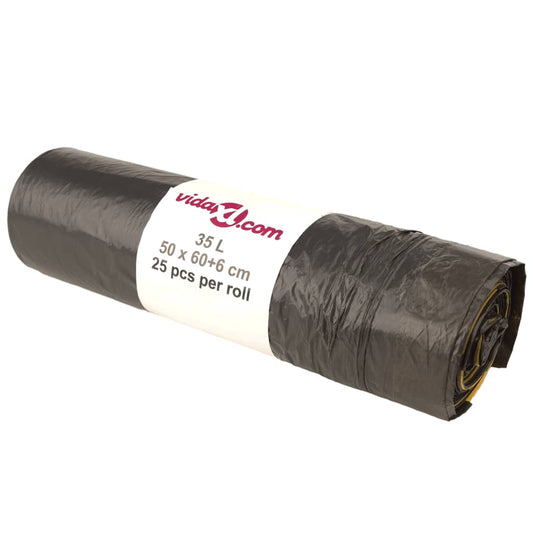 Bin Bags with Drawstrings 250 pcs Black 35 L