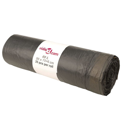 Bin Bags with Drawstrings 250 pcs Black 60 L