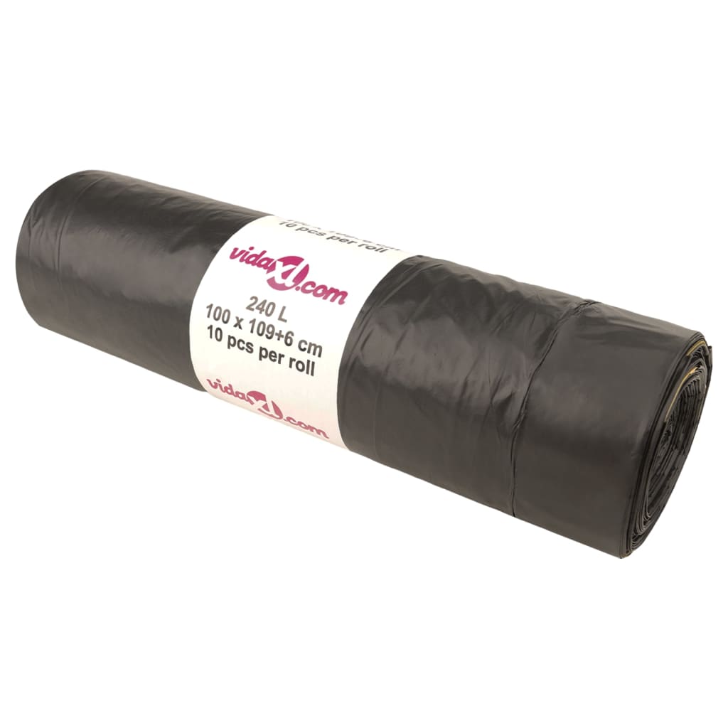 Bin Bags with Drawstrings 150 pcs Black 240 L