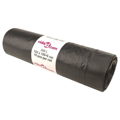 Bin Bags with Drawstrings 150 pcs Black 240 L