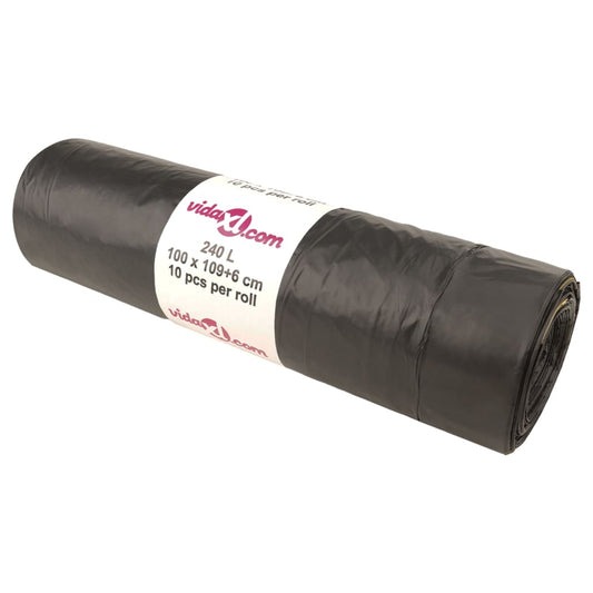 Bin Bags with Drawstrings 150 pcs Black 240 L