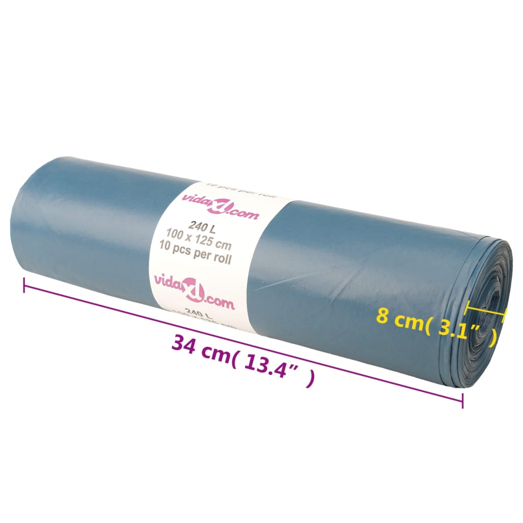 Bin Bags 100 pcs Blue 240 L