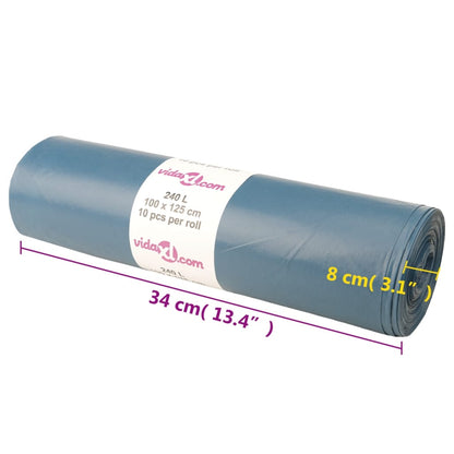 Bin Bags 100 pcs Blue 240 L