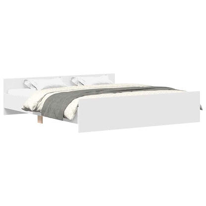 Bed Frame | White | Engineered wood, Plywood, Solid pinewood | Double