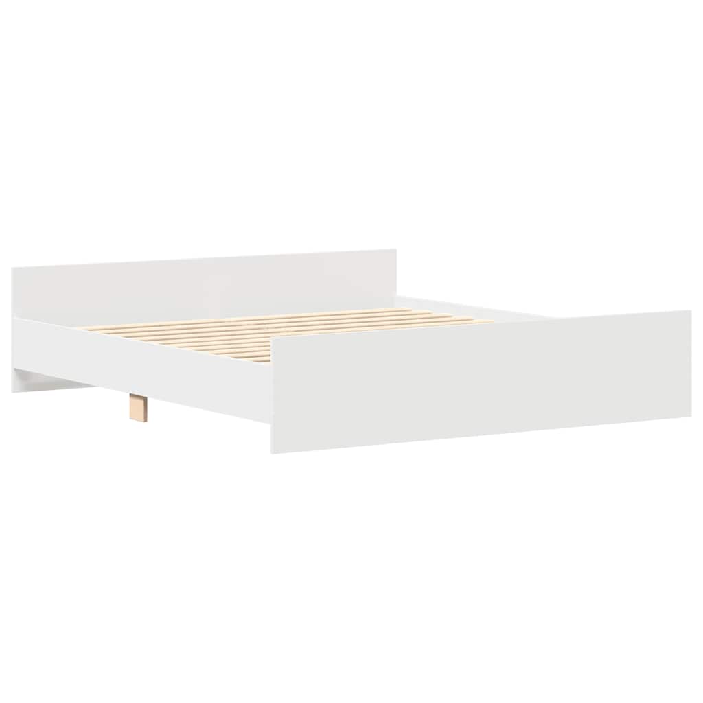 Bed Frame | White | Engineered wood, Plywood, Solid pinewood | Double