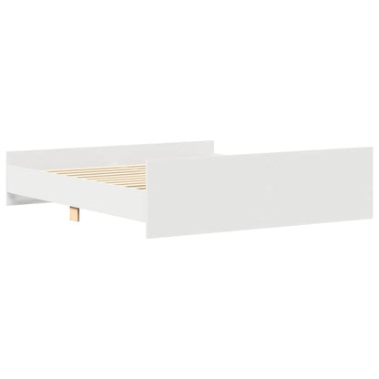 Bed Frame | White | Engineered wood, Plywood, Solid pinewood | Double