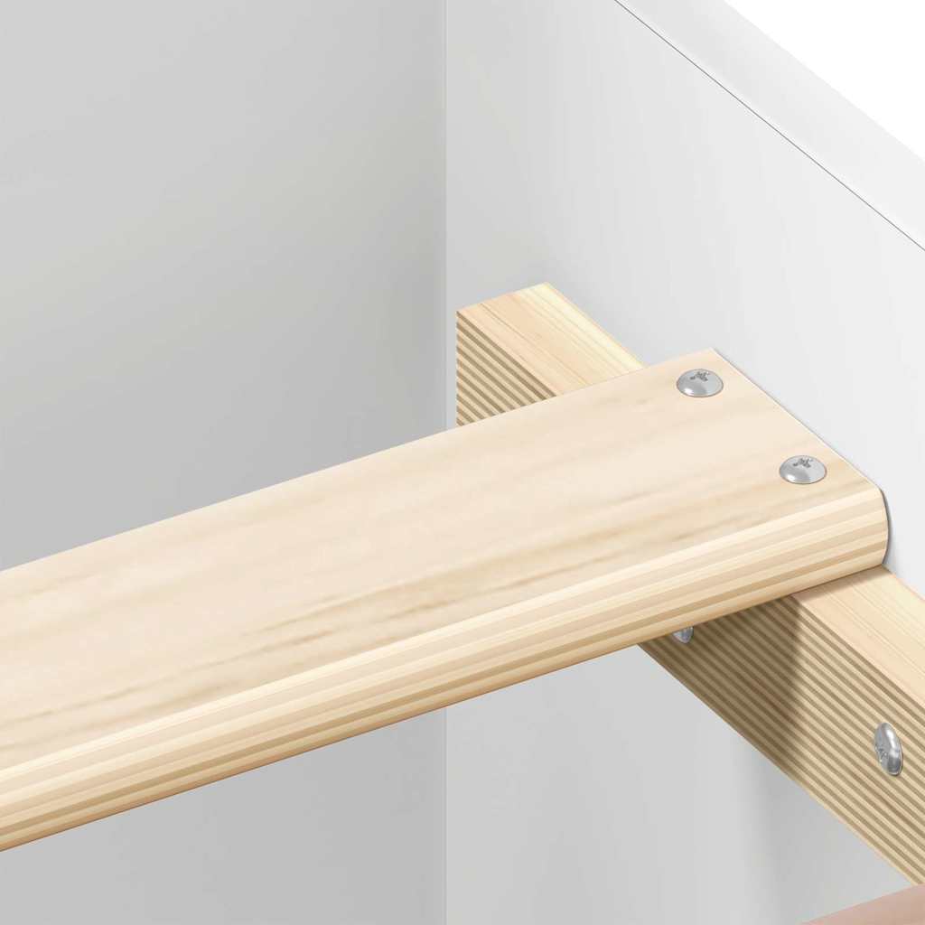 Bed Frame | White | Engineered wood, Plywood, Solid pinewood | Double