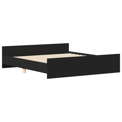 Bed Frame | Black | Engineered wood, solid pine wood, plywood