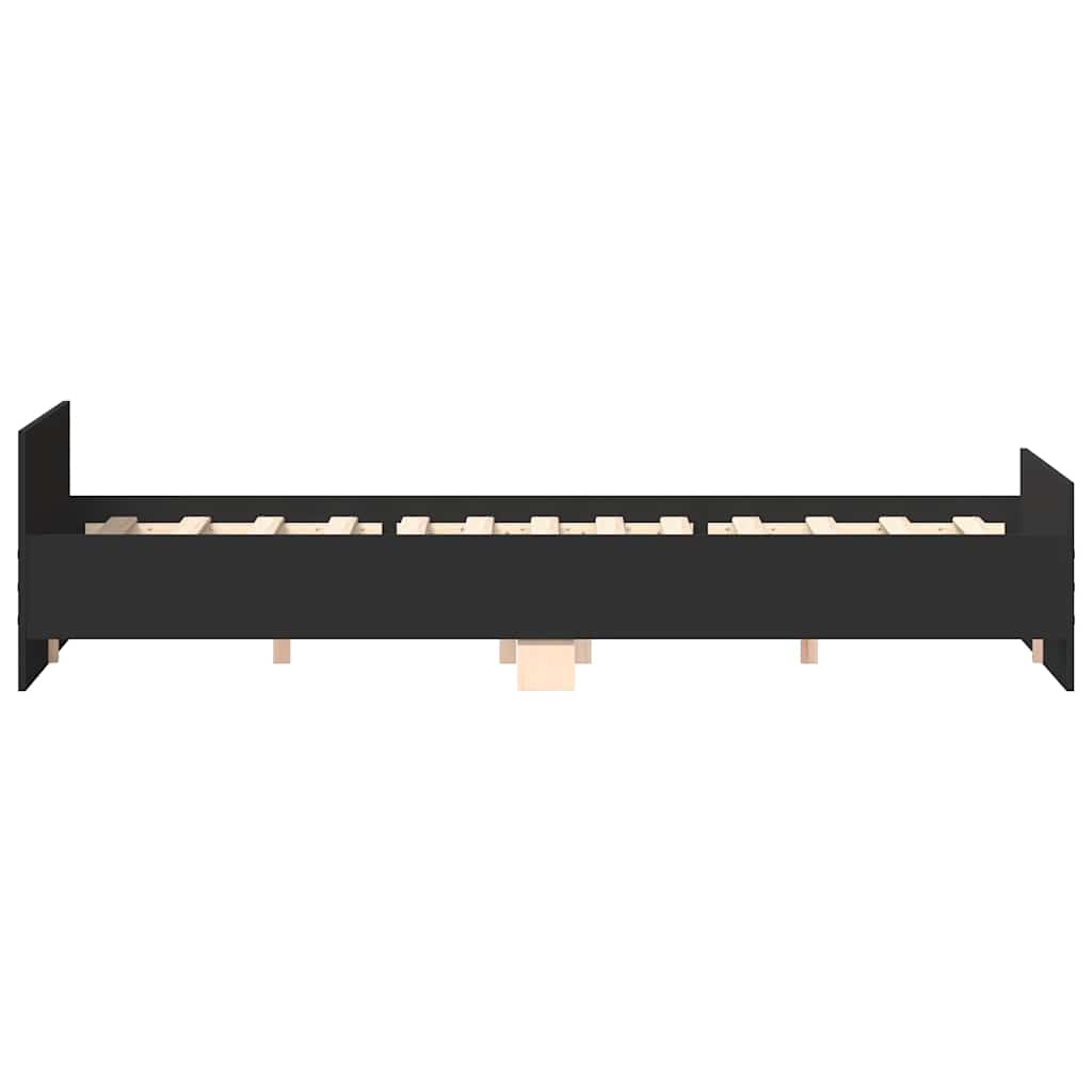 Bed Frame | Black | Engineered wood, solid pine wood, plywood