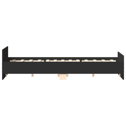 Bed Frame | Black | Engineered wood, solid pine wood, plywood