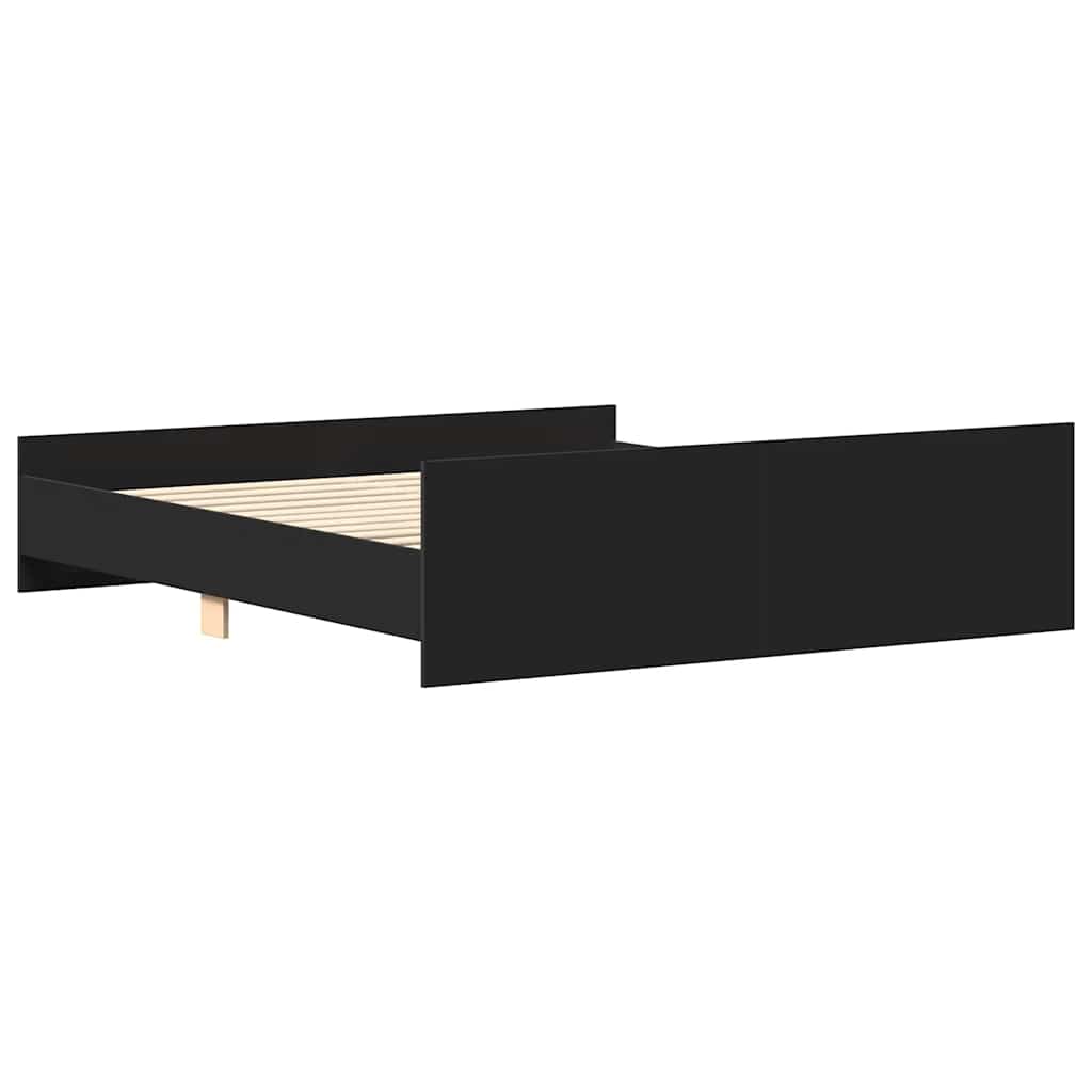 Bed Frame | Black | Engineered wood, solid pine wood, plywood