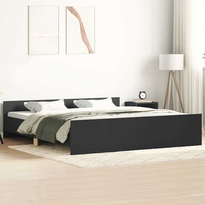 Bed Frame | Black | Engineered wood, solid pine wood, plywood