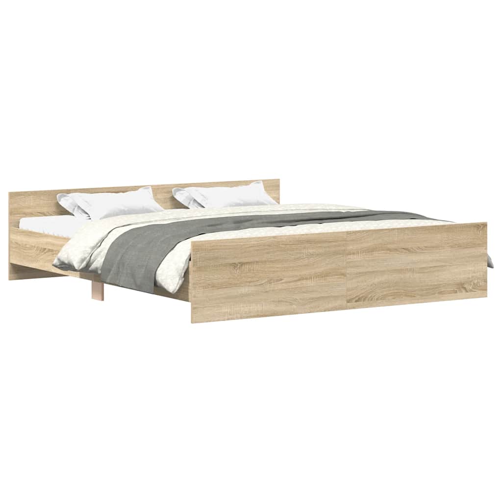 Bed Frame without Mattress Sonoma Oak 200x200 cm