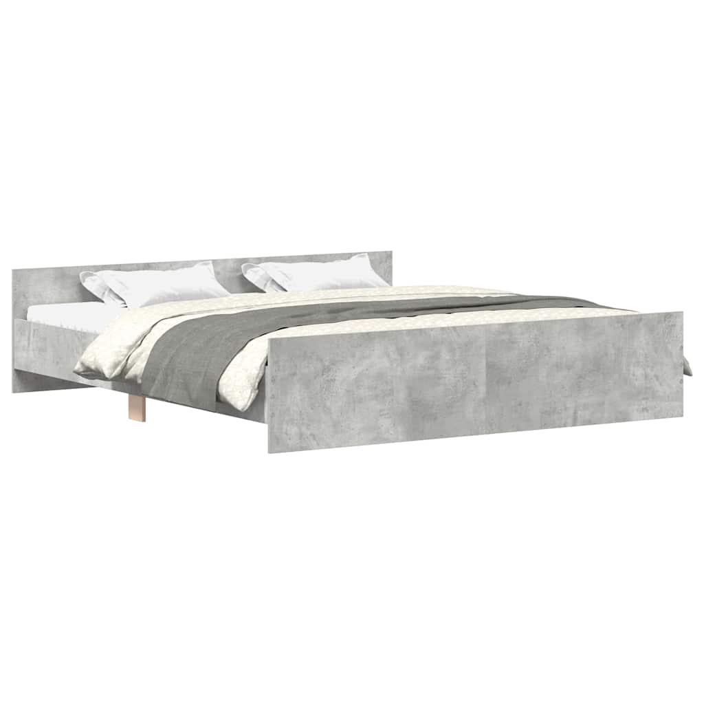 Bed Frame without Mattress Concrete Grey 200x200 cm