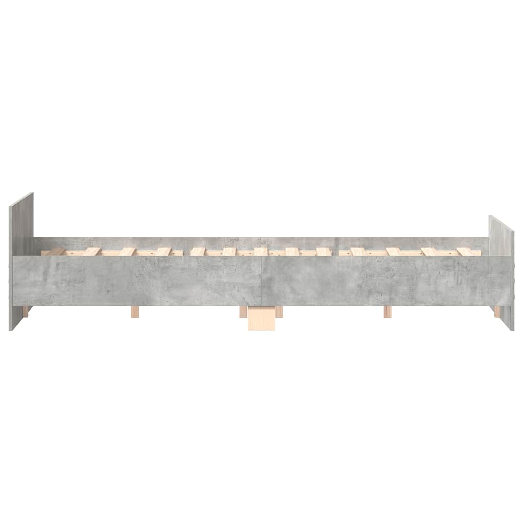 Bed Frame without Mattress Concrete Grey 200x200 cm