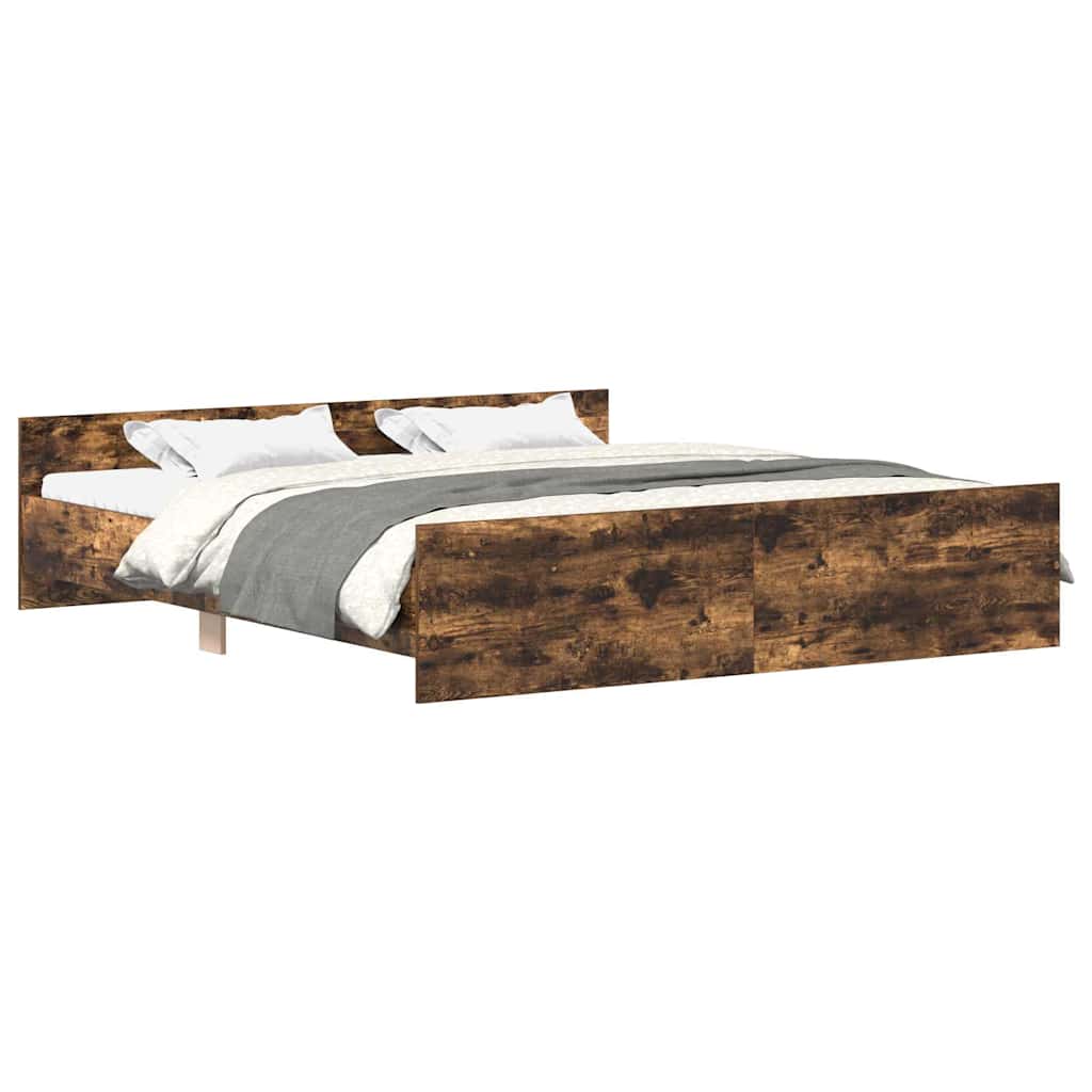 Bed Frame without Mattress Smoked Oak 200x200 cm