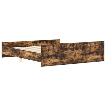 Bed Frame without Mattress Smoked Oak 200x200 cm